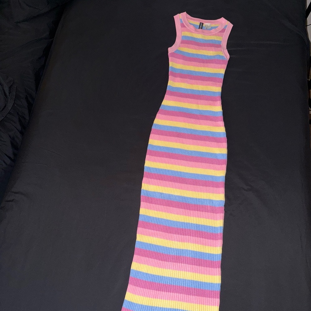 Colorful Striped Sleeveless Dress Size XS (but stretchy)